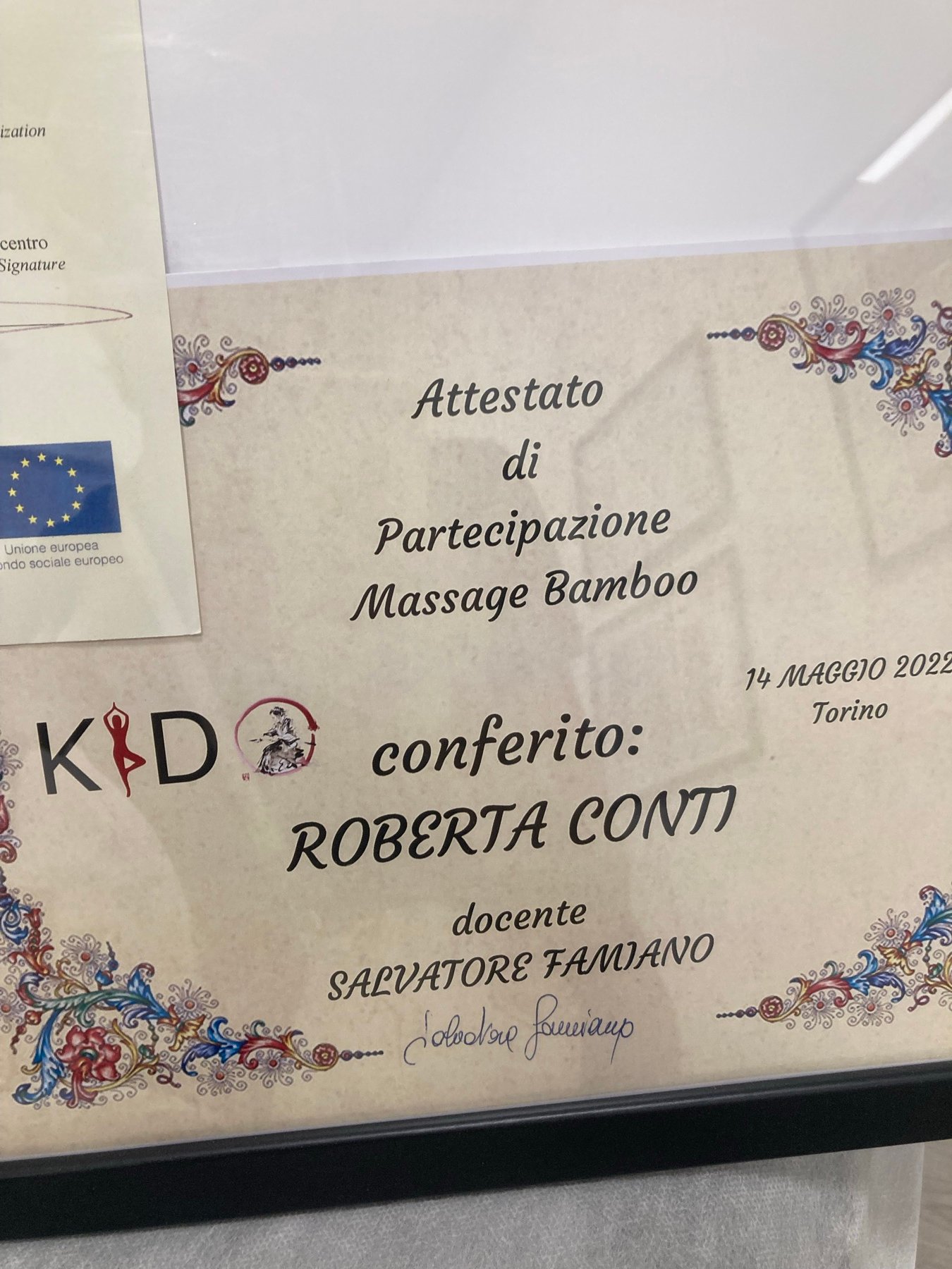 Attestato di Bamboo Massage