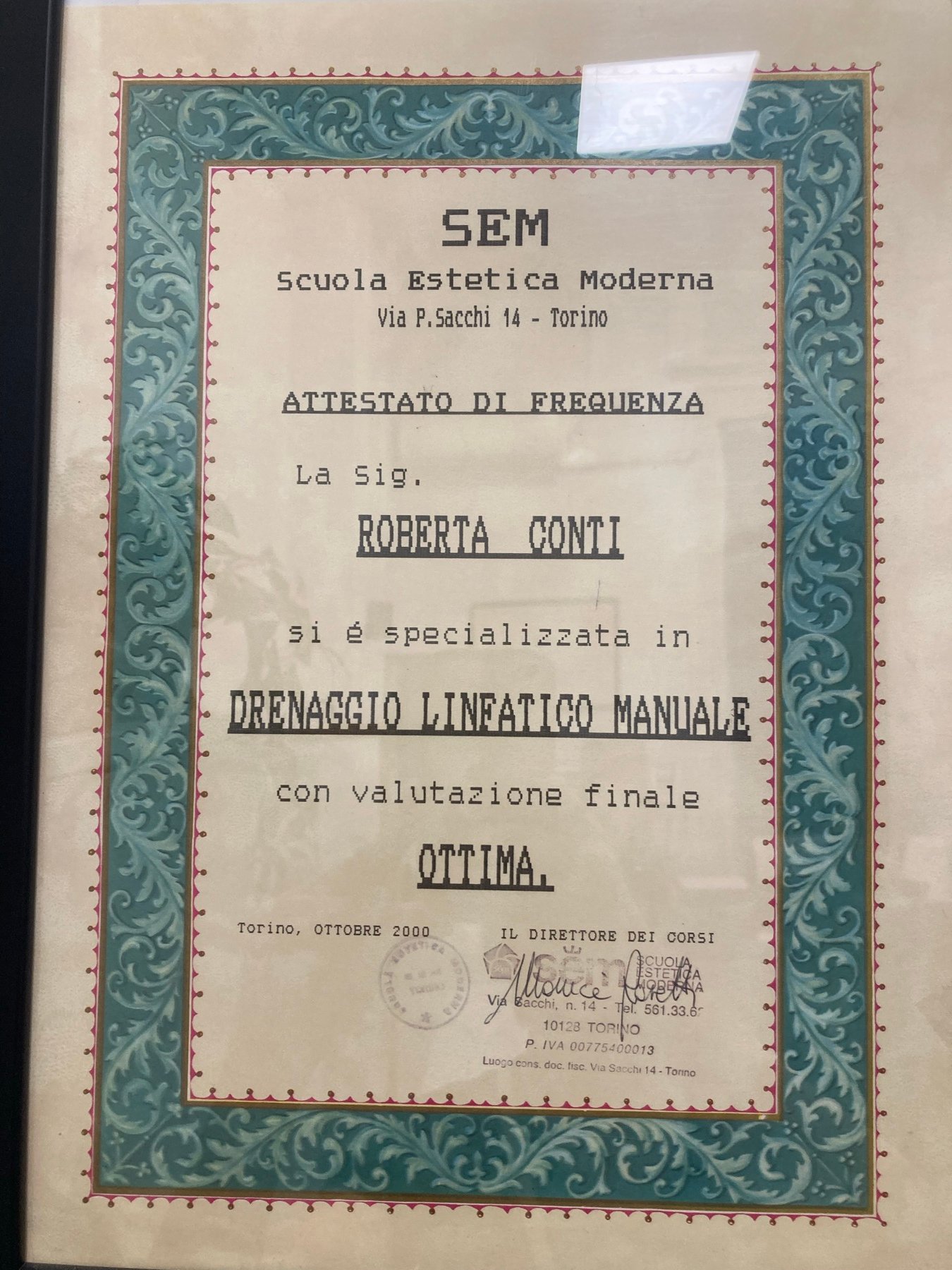 Attestato di Linfodrenaggio Wodder